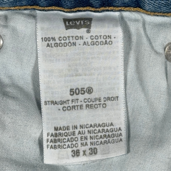 Vintage 505 Levis Jeans Mens 36x29 Blue Regular Straight Light Wash Denim Y2K - Picture 5 of 10